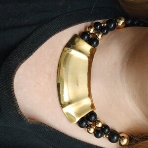 Gold and Black Statement Necklace